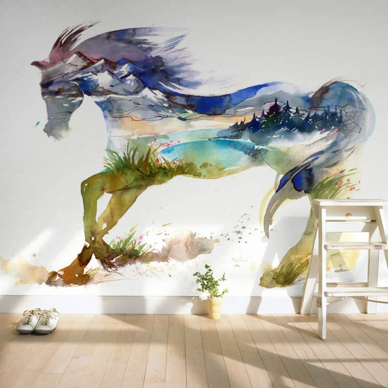 show original title Details about  / 3d-Painted Horse Animal Art 93 Wallpaper Mural Wallpaper Picture Family De Lemon