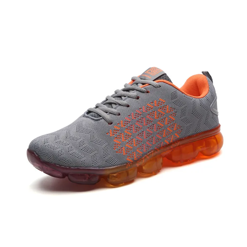 Мужская обувь для бега с дышащей сеткой; профессиональная обувь для бега; Мужская Спортивная обувь; мужские кроссовки; chaussure homme - Цвет: gray orange 6567