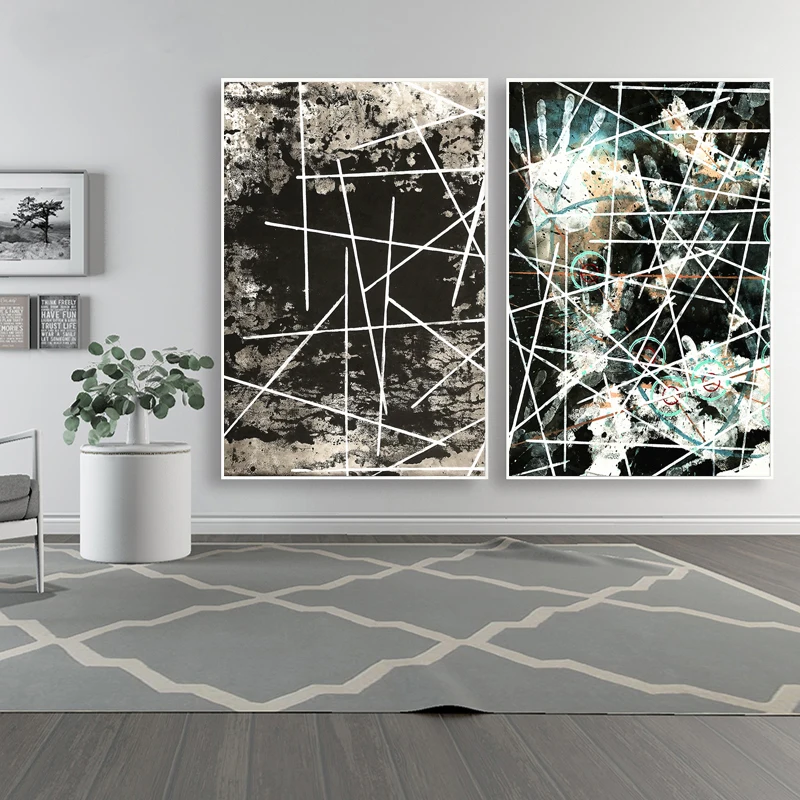 Classical abstract Line Handprint Decorative Canvas Painting Posters and Prints Wall Art Pictures for Living Room Nordic Decor | Дом и сад