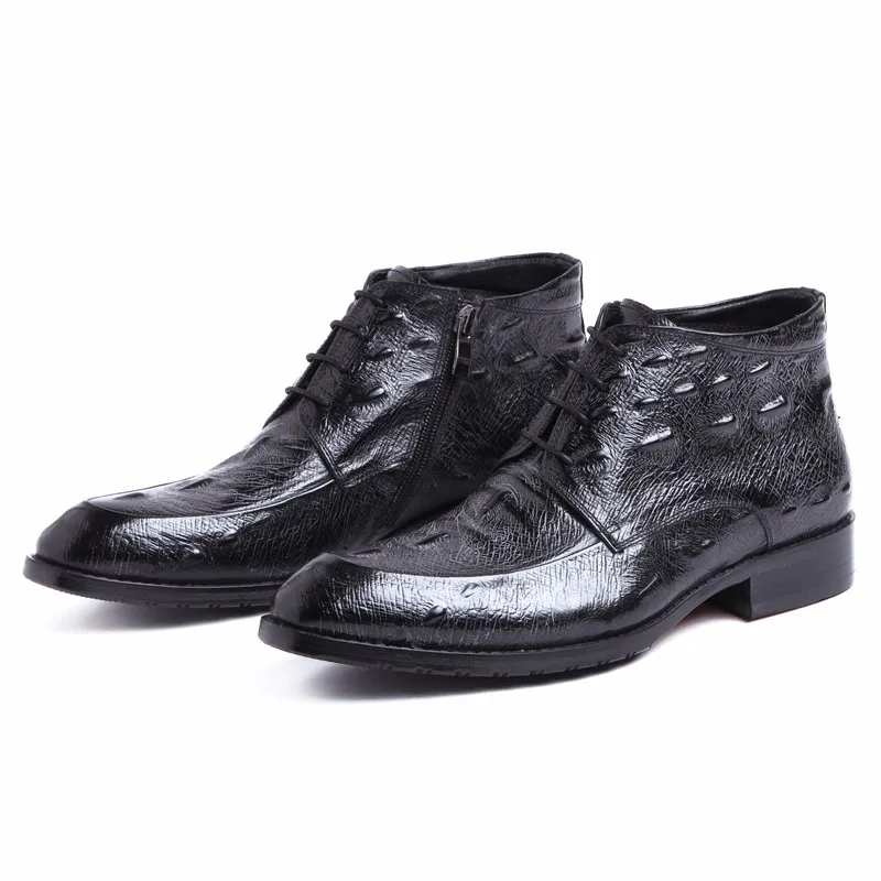 ZGZJYWM/модные ботинки на весну-осень Высококачественные ботинки из натуральной кожи, с острым носком, на шнуровке, оксфорды, вечерние мужские свадебные ботинки