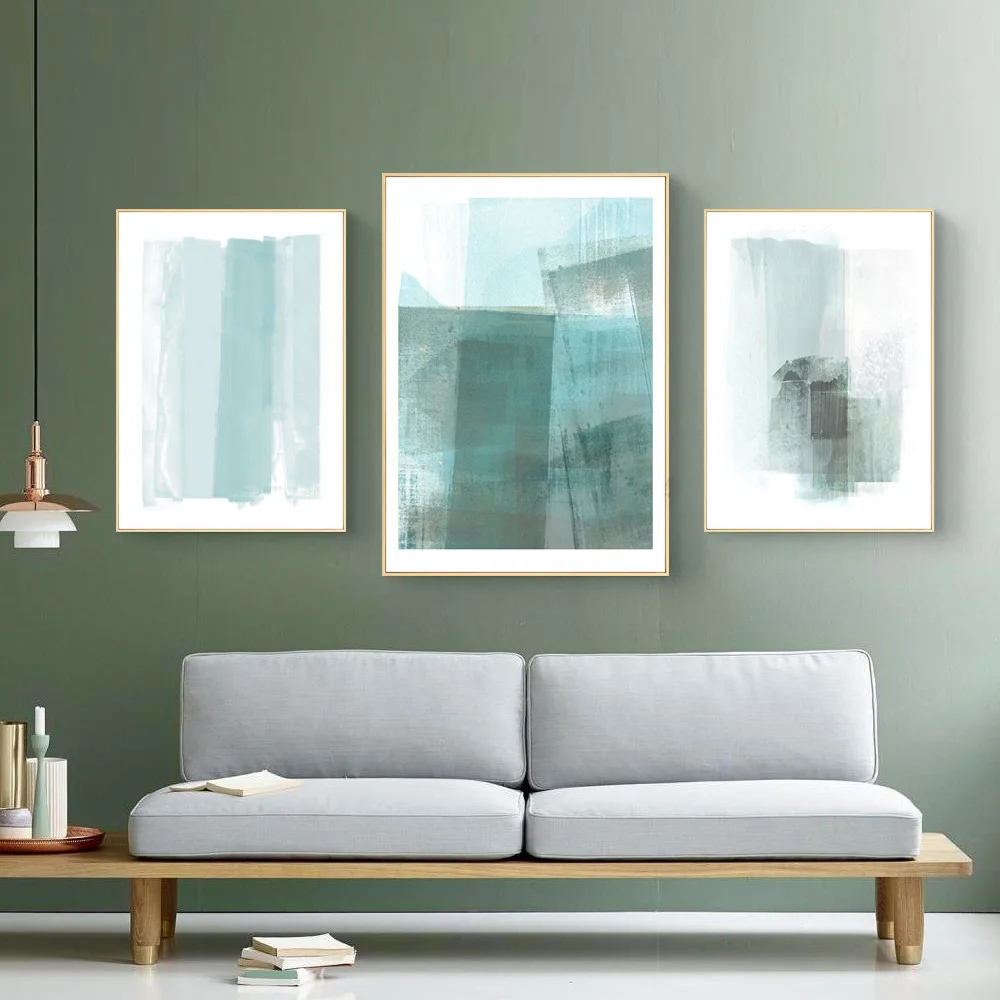 Abstract Painting Canvas Geometric Paintings Canvas Prints Colorful Watercolor Pictures Wall Decor For Living Room Unframed