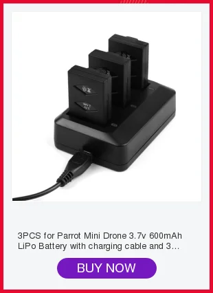 3 шт. для мини-дрона Parrot 3,7 v 600mAh LiPo аккумулятор с зарядным кабелем и 3 батареями одновременно
