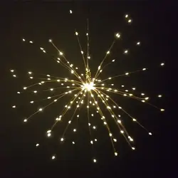 Фея огни фейерверков Форма Медный провод светодиодный строка Дистанционное управление освещением DIY украшения XMAS света для вечерние