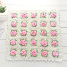 Для новорожденных шерстяной цветок Вязание крючком одеяло квадратный ковер для фотографии YJS Прямая поставка