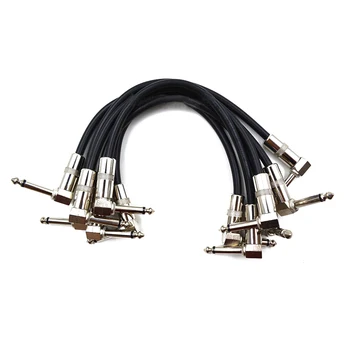 

New 6 Pack Metal 1/4 Right Angle Electric Guitar Effect Pedal Patch Cord Cables