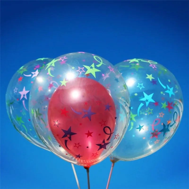 Simball 10 шт./лот 12 дюймов прозрачные надувные воздушные шары с принтом звезд прозрачные латексные воздушные шары Свадебные украшения для дня рождения