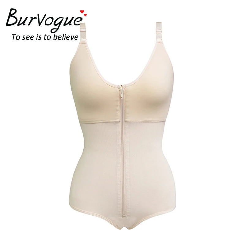 Burvogue, женское нижнее белье для похудения, Цельный боди, Корректирующее белье, овербюст, молния, Корректирующее белье для тела, S-6XL, белье размера плюс, утягивающее белье