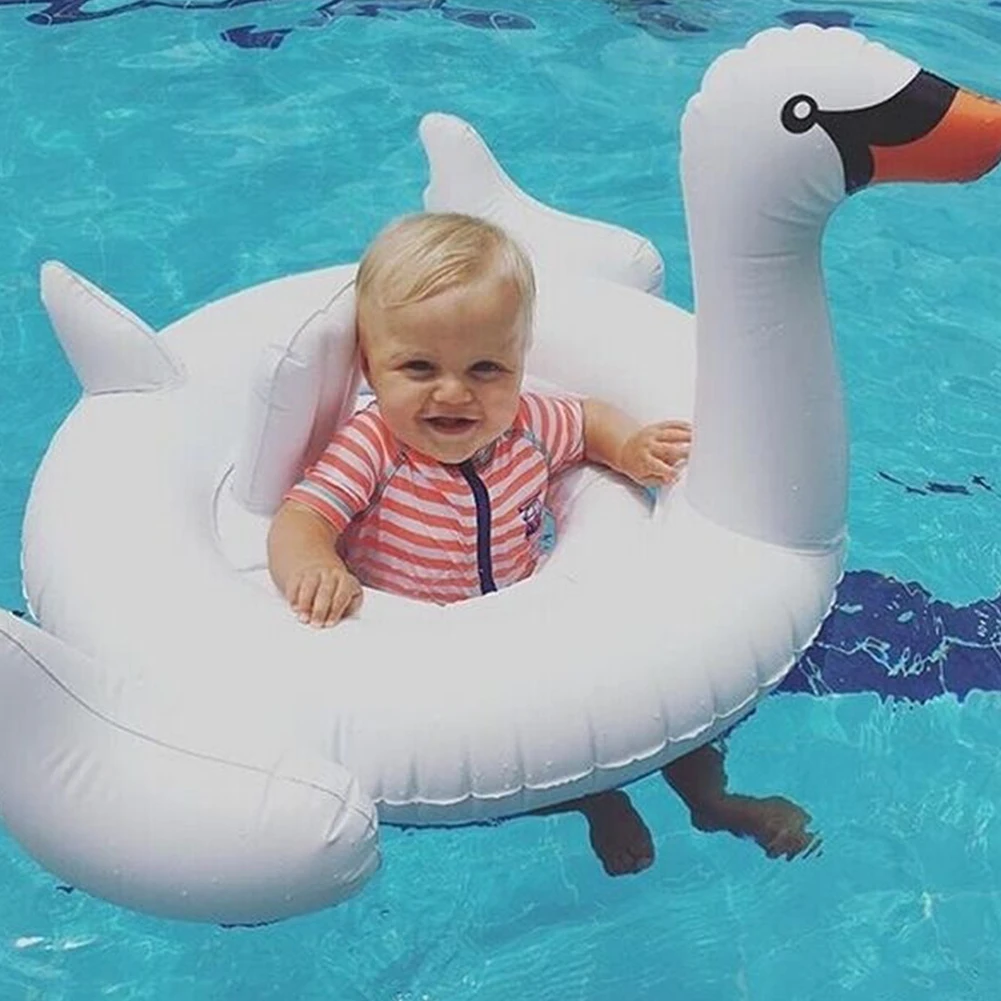 Wholesale Summer Baby Kids Safety Whi   te Flamingo Swimming 