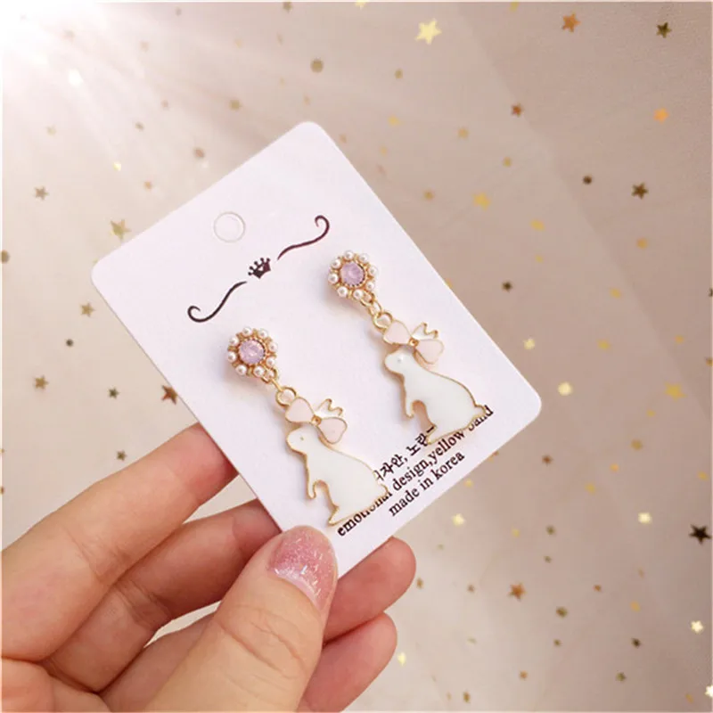 Korea Handmade Bee Rabbit Swan Doll Ice cream Cherry Women Drop Earrings Bangle Earrings Fashion Jewelry Accessories-JQDPER130D5