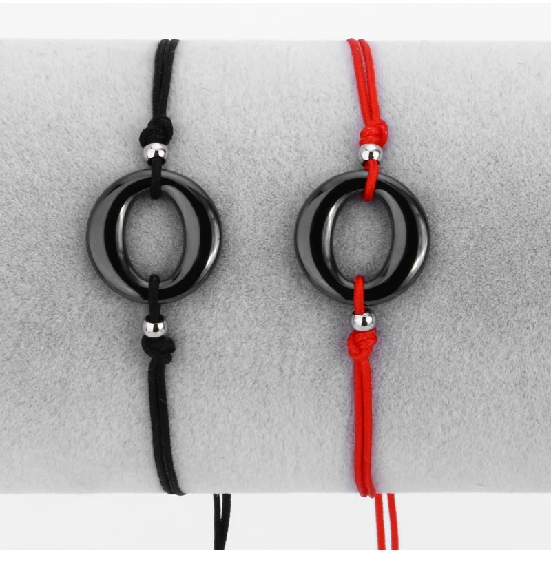 Модный черный, белый, Круглый браслет на руку, струнные бусины-чакры, черный, красный, регулируемый женский браслет для йоги, ювелирные изделия, pulsera
