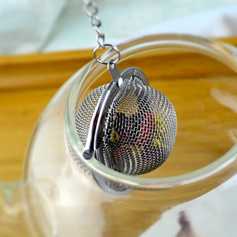 Stainless Steel Sphere Locking Spice Tea Ball Strainer Mesh Infuser tea