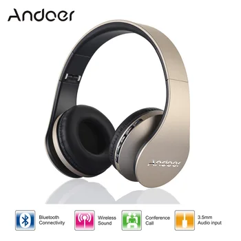 Digital 4 in 1 Andoer LH-811 Stereo Wireless Bluetooth 4.1 + EDR Headphone Headset & Wired Earphone with Mic MicroSD/TF FM Radio