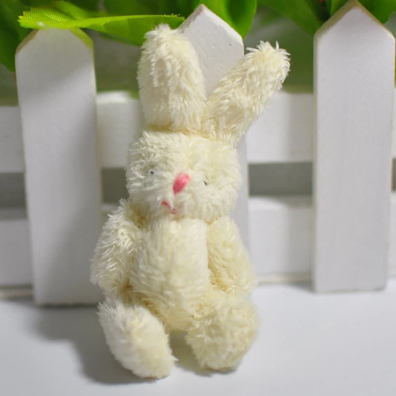 1 шт. мини 6 см шарнир кролик маленькое плюшевое игрушечное кукла, одежда и аксессуары для волос Декор плюшевые игрушки для детей - Цвет: BG