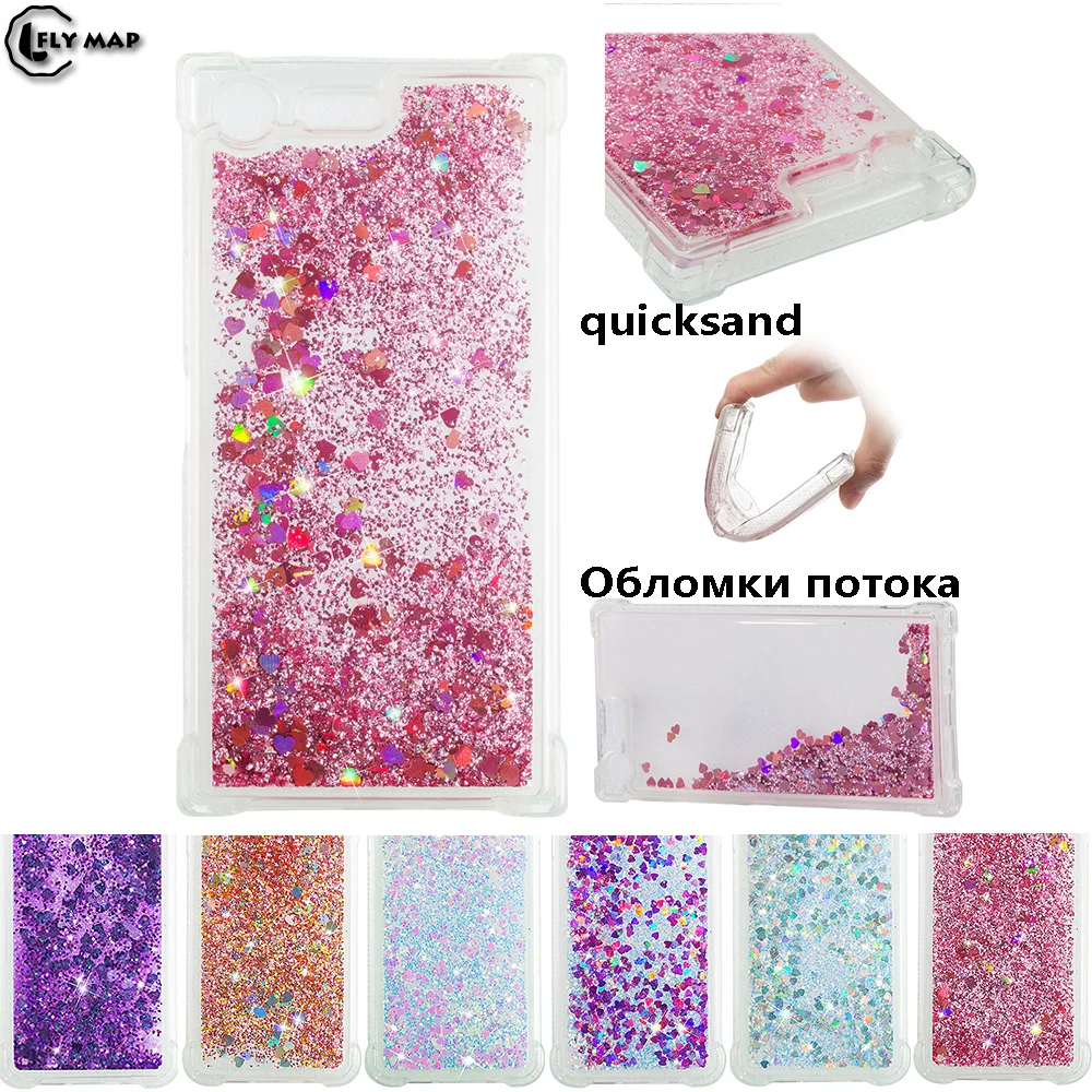 Glitter Stars Phone Case for Sony Xperia XZ Premium XZPremium Dual SO-04J G1841 LTE Dynamic Liquid Quicksand Soft TPU Back Cover