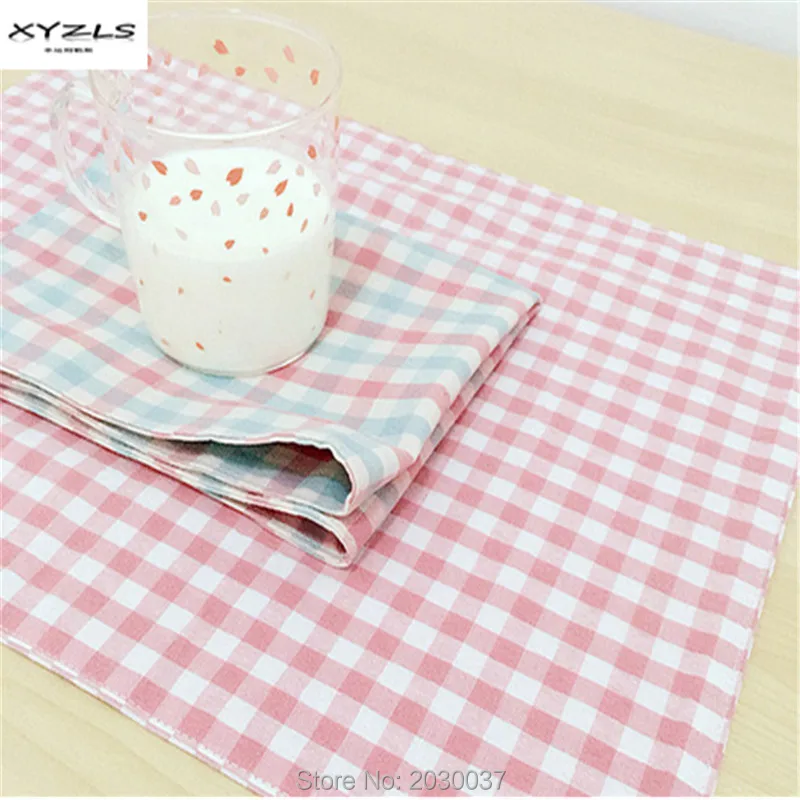 

XYZLS Cloth Table Napkin Cotton Linen Home Napkins Dinner Serviette Plaid Printed Restaurant Napkin Tea Towel Coffee Towels