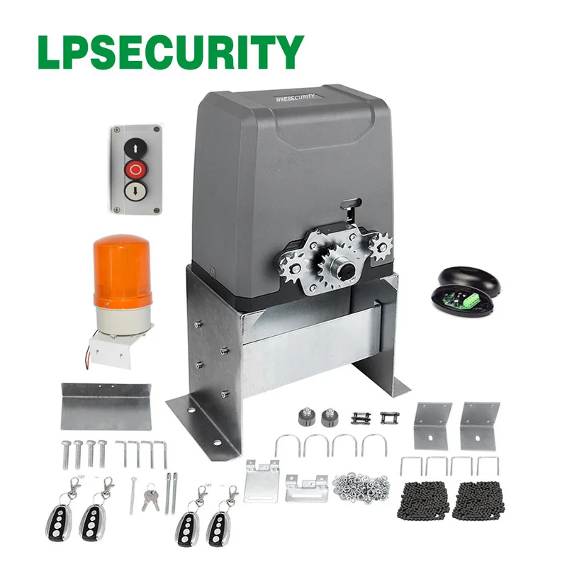 LPSECURITY Heavy Duty цепной привод Электрический для раздвижных дверей, ворот открывалка комплект для 1000 кг с дополнительные запчасти