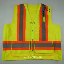 Мотоциклетный светоотражающий жилет Hi Vis multi-карманный ветрозащитный жилет безопасности-для Лайма апельсина