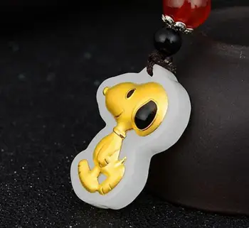

3D gold inlay and Tianyu puppy pendant h2#