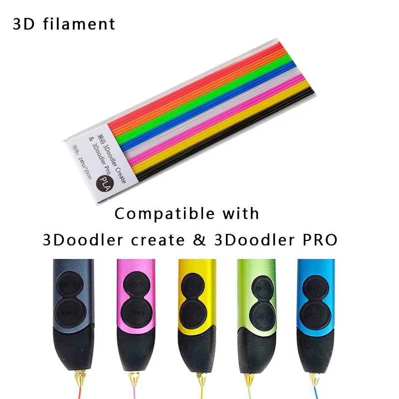 PLA 3D нить 3D материал для заправки подходит для 3Doodler Создание ручки для 3D-печати 6 метров / пакет ECO- Пластиковая резина