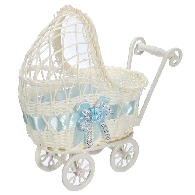 25x11x23cm Wicker Storage Basket Baby Stroller Universal Pram Shower Party Gift Present