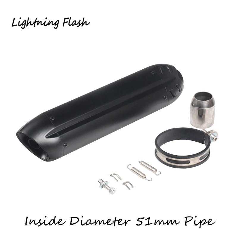 

470 mm Aluminum Motorcycle Exhaust Muffler Pipe 38-51 mm Tail Escape with Removable DB Killer Universal Tube for Dirt Bike ATV