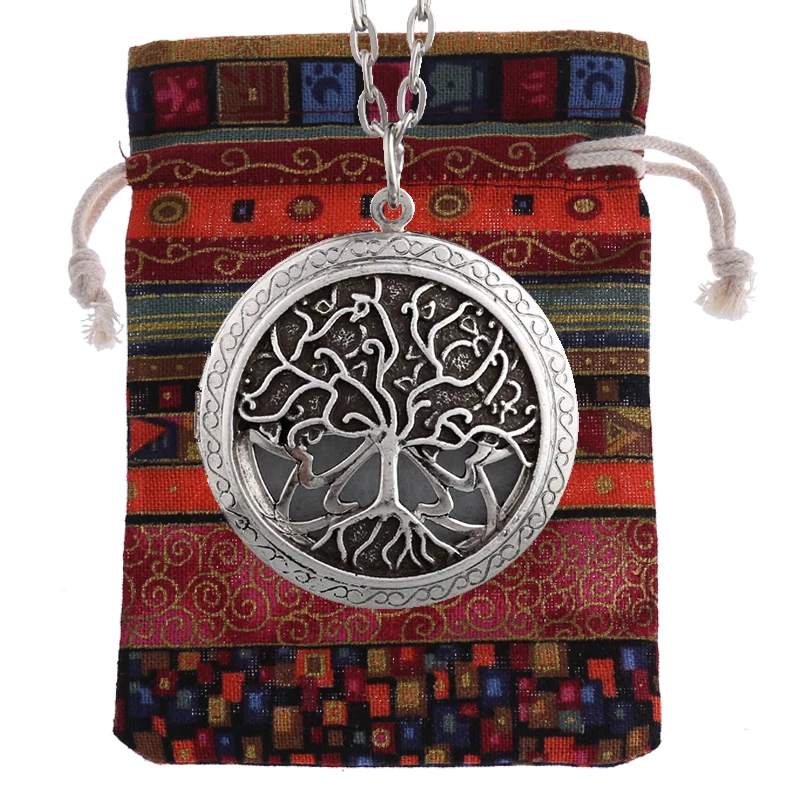

1pc Tree of Life Essential Oil Diffuser Locket Necklace Pendant Lotus Tree of Life Collections Aroma Jewelry XSH-515