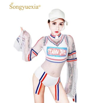 

New Pattern Ds Show Serve Sexy Bar Nightclub Gogo Hip-hop Dj Woman Singer Mesh Stage Dance Performance Clothing