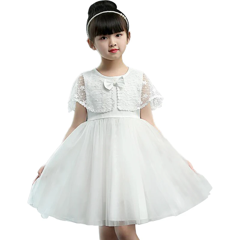 

Cotton Linging Kids Toddler Flower Girls Lace Dress Pageant Wedding Bridal Children Bridesmaid Princess Lace tutu Dress
