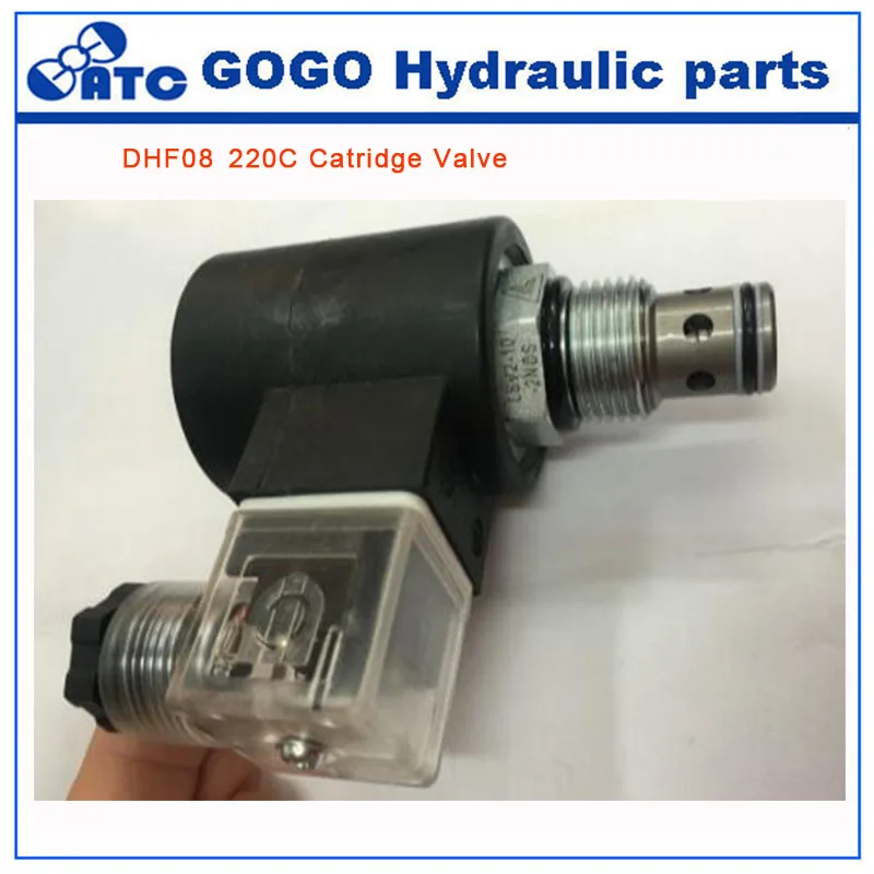 DHF08 220 нормально закрытого типа Электрический катридж клапан два или два электромагнитных коммутации сброса давления гидравлический клапан