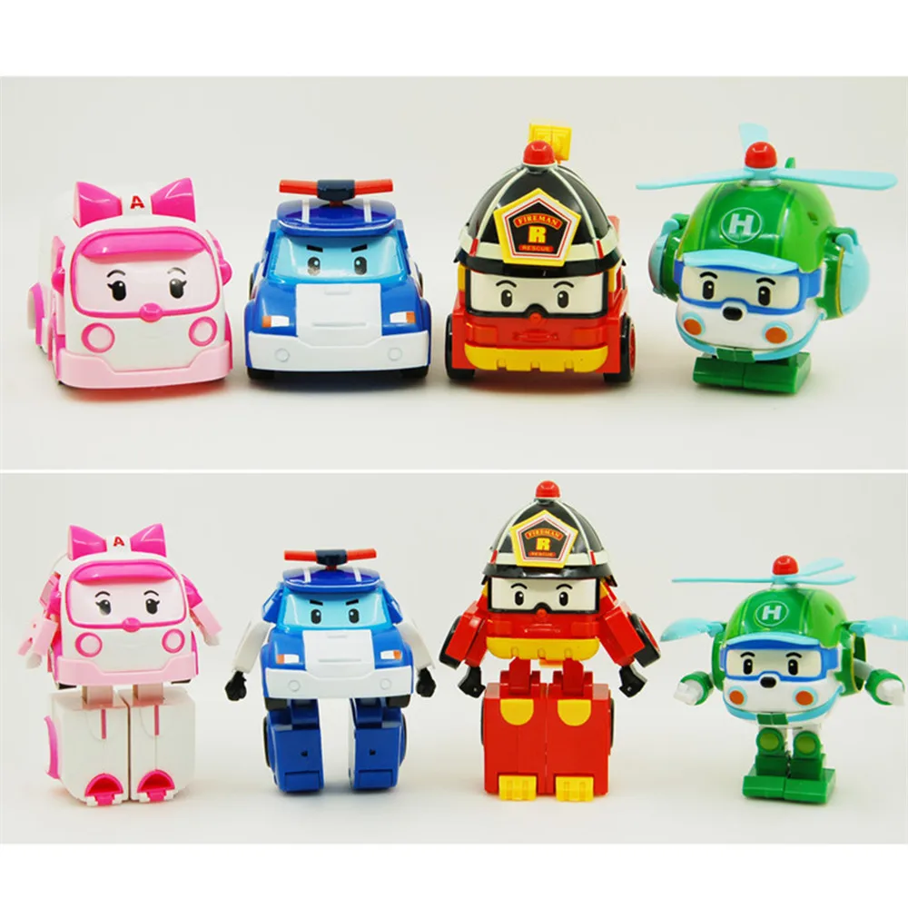 4Pcs Set Robocar Poli Korea Toys Robocar Poli Toys Transformation