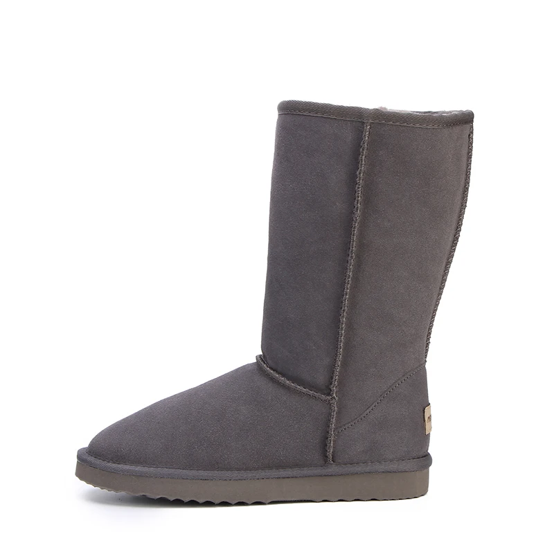 Cena HABUCKN wysokie śniegowce dla kobiet buty zimowe futro z owczej skóry pokryte duże dziewczyny wysokie wełny uda buty zimowe czarne