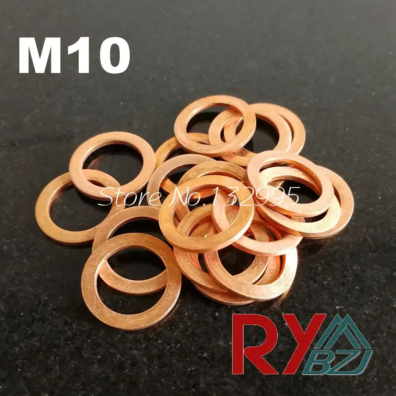 Copper washer M10 100pcs/lot Copper Flat Washer, Seal washer