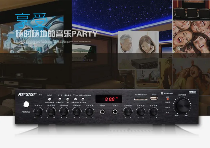 WY 009 200W усилитель мощности home 5 1 HiFi домашний кинотеатр караоке аудио AV