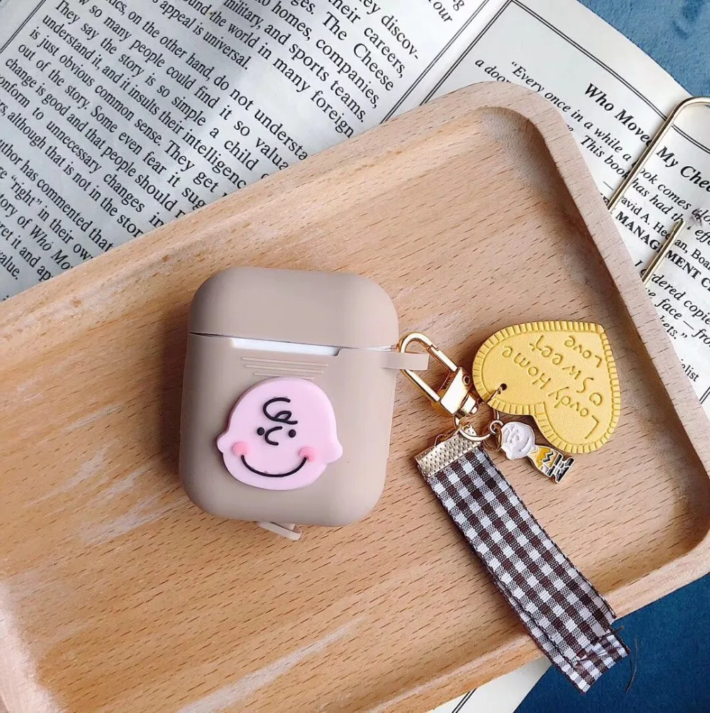 

Korea Japan Cute Cartoon Dog Charlie Charlie Brown Bluetooth Wireless Earphone Headset Silicone Case For Airpods 1 2 silicone