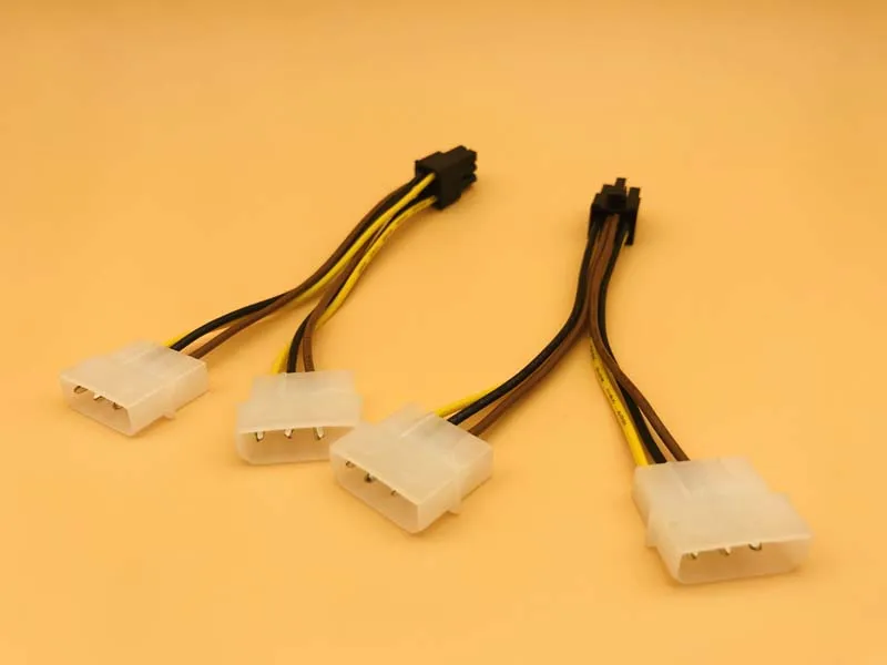 5PCS PCI-E 6Pin Female to Molex 4pin x2 Splitter SATA Power Cable Power PCI Express Extension Cables 15CM for BTC Miner Mining