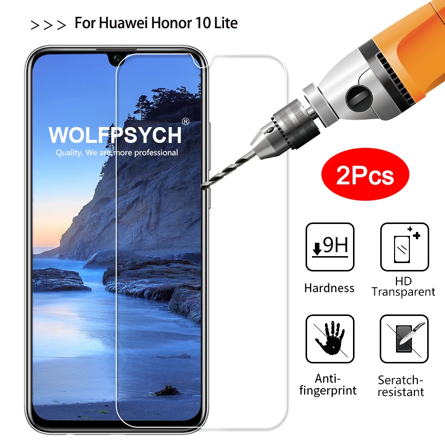 WOLFPSYCH 2 шт./лот не полное покрытие закаленное стекло для huawei Honor 10 Lite экран