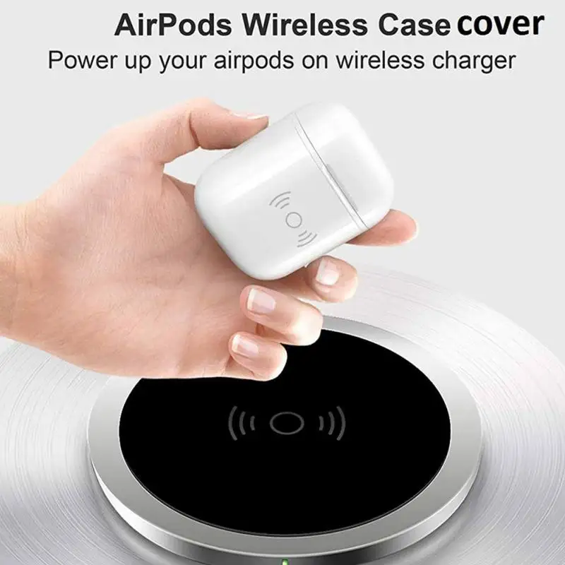 

Bluetooth Wireless Earphone Charger Case For AirPod Wireless Charging Receiver Cover Compatible With Any Wireless Charger