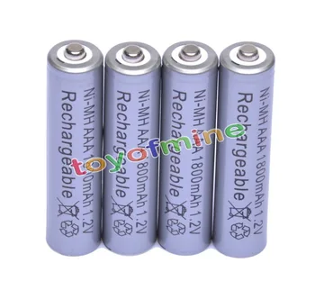 

4x AAA 1800mAh 3A 1.2 V Ni-MH Grey Rechargeable Battery Cell for MP3 RC Toys