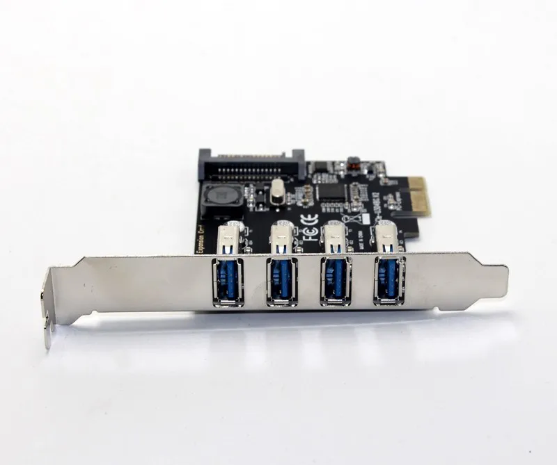4 порта USB 3,0 5 Гбит/с PCI-Express X1 карта адаптер концентратор Поддержка низкопрофильный кронштейн