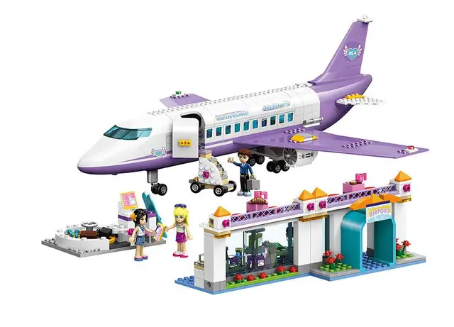 Large Scale Plane Model Friends Heartlake Airport Building Blocks