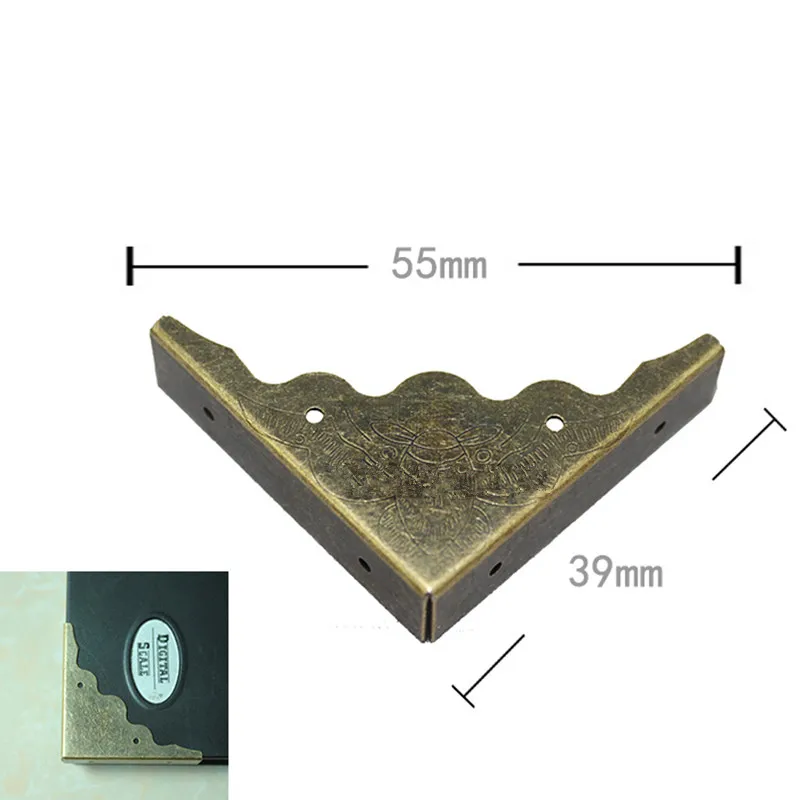 

Bronze Tone Book Scrapbooking Albums Menus Corner Protectors Metal Bat Corners For Books,40*40*10mm,Fit 10mm,4Pcs