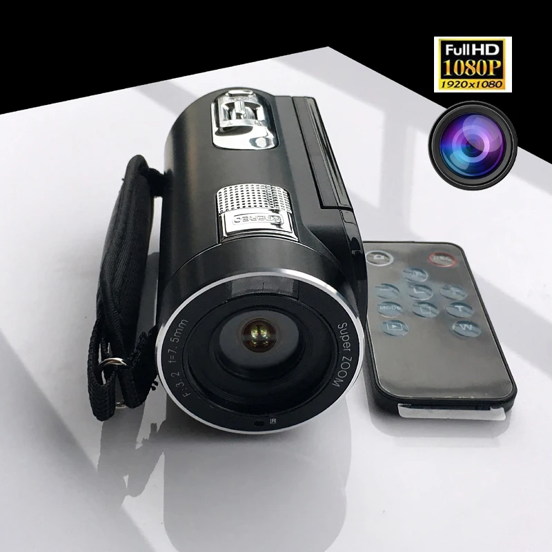 

Momomo Portable HD Digital Video Camera 1920x1080P DVR with 270 degree rotating screen cameras Wireless remote operation #5DVF3