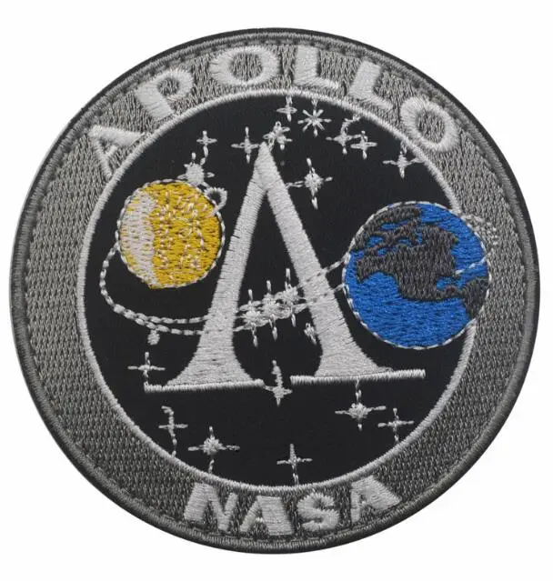 1 Piece APOLLO Mission Embroidery Decal Patch Astronaut DIY Spaceship Emblem Collage American Combat Outdoor Supplies Icon Badge - Цвет: A