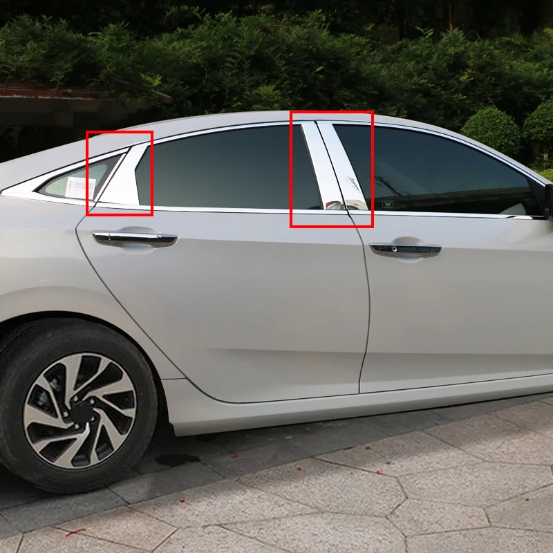 Buy 6Pcs Faced Stainless Steel Car Window Pillar