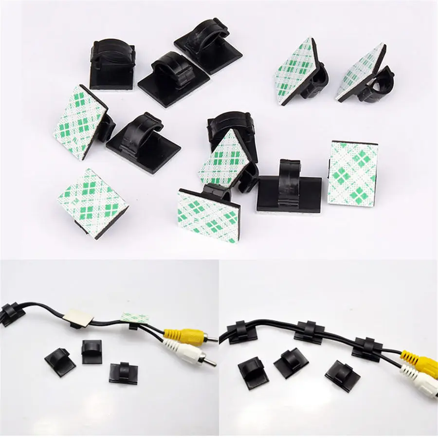 

Hot Sale 50pcs or 20pcs /lot Multifunctional Adhesive Car Charger Line Holder USB Cable Clip Interior Accessories Fastener Clip