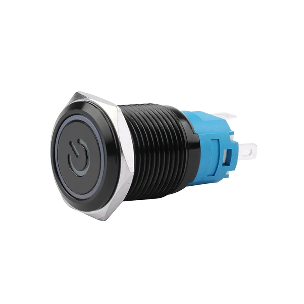 

LED Locking 16mm Waterproof Metal Push Button Switch maintained metal switch Latching push button 3V 5V 12V 24V 48V 110V 220V