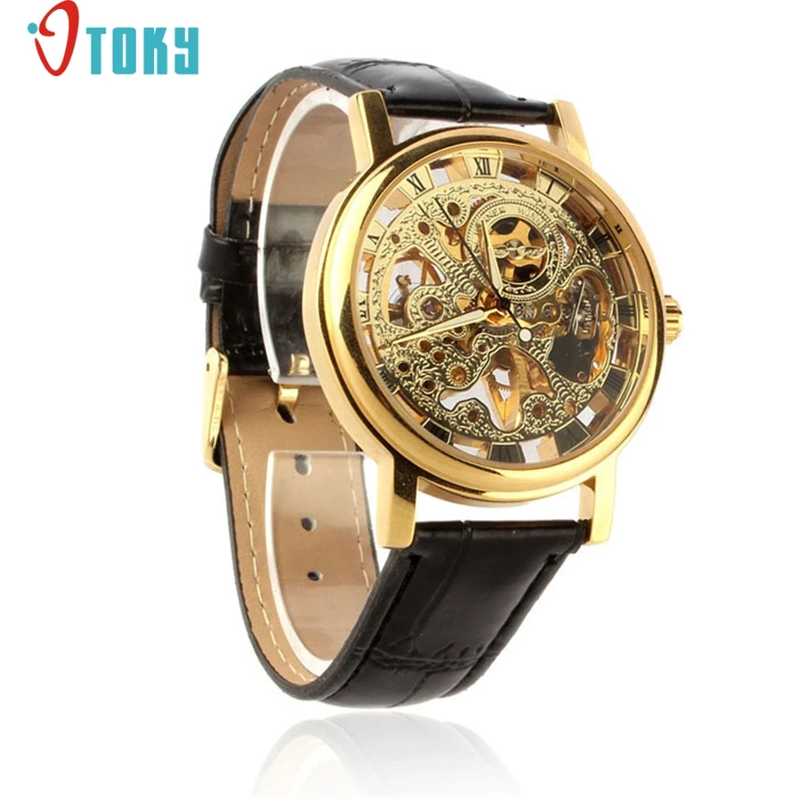 OTOKY Hot Unique font b Mens b font Watches Luxury font b Mechanical b font Skeleton