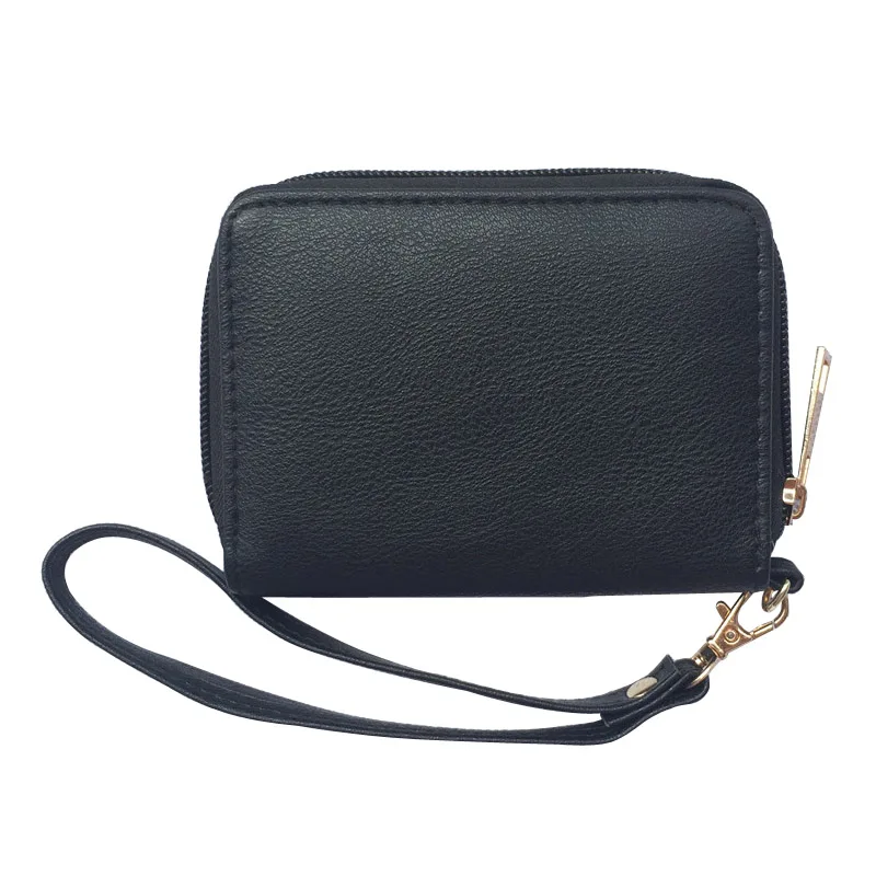 New-Arrival-Solid-Black-PU-Leather-Women-Short-Wallet-Female-Zipper-Purse-Large-Capacity-Card-Holder (2)