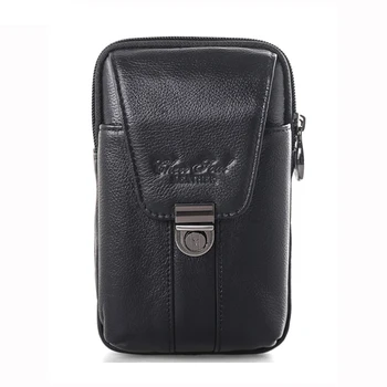 

CHEER SOUL Genuine Leather Small Belt Clip Waist Bag for Men Key Phone Cover Case Cigarette Fanny Waist Packs Male Ipone Pouch