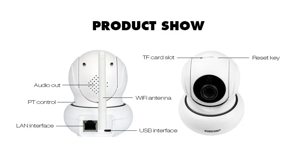  WANSCAM HW0021 - 3 1080P 2.0MP WiFi IP Camera Wireless Indoor Security Surveillance CCTV Night Vision / P2P / Motion Detection 